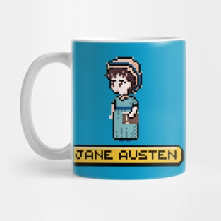 Cute Jane Austen Pixel Art Design Mug